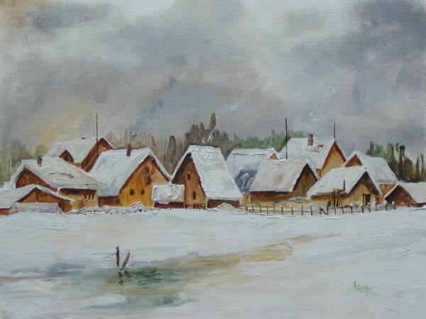 Dorf im Winter